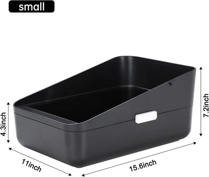 Open Litter Box, High Side Sifting (Black Small)