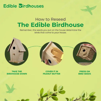 Edible Bird Feeder - Dark Roof Short Birdhouse