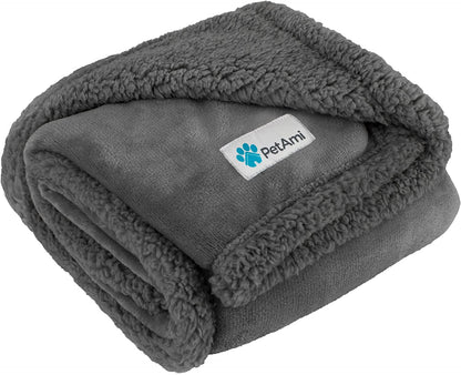 Pet Blanket, Pet Bed Blanket Cat Puppy Kitten, Fleece Throw Plush Reversible Washable, Mini 29X40 Solid Dark Gray