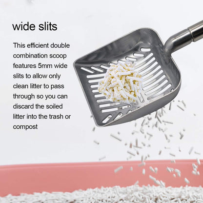 Stainless Steel Cat Litter Scoop 23 Inches Telescoping Litter Scoop with Long Handle