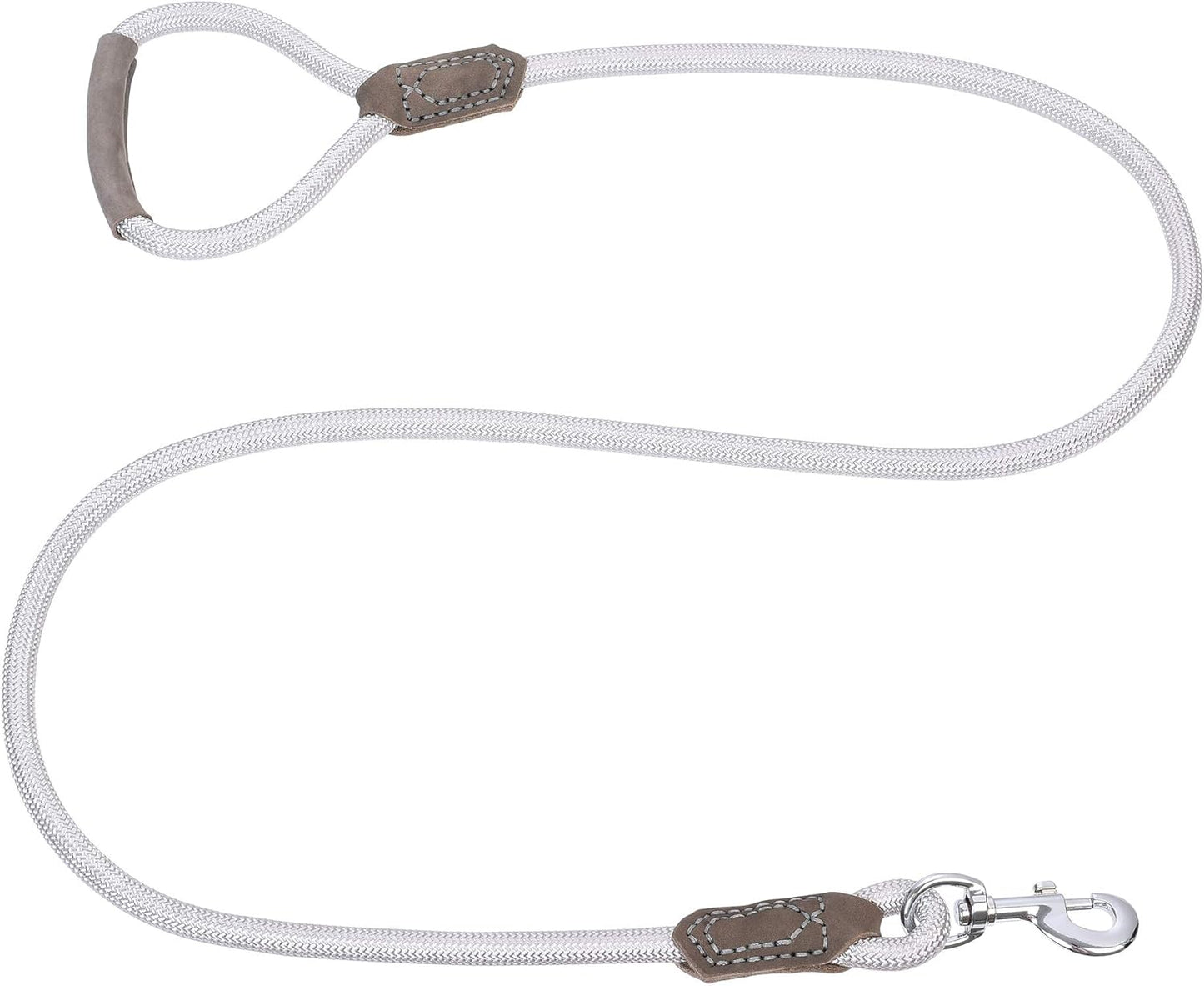 Rope Leash with Leather Handle and Zinc Alloy Strong Clasp- 60 Inch 