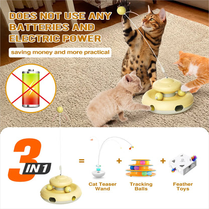 Interactive Cat Toys Teaser Feather Wand  