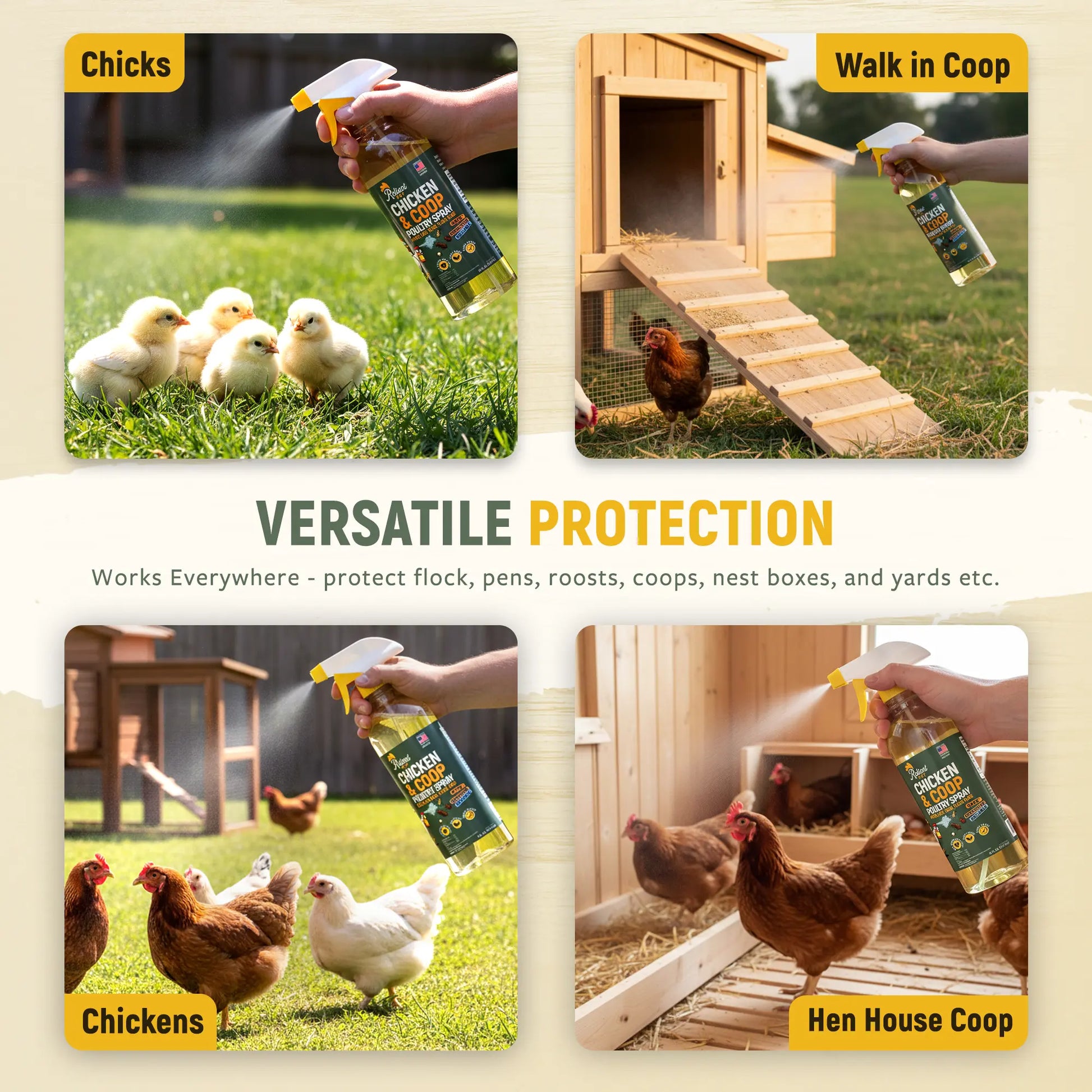 Reliant Pet Chicken & Coop Poultry Spray for Mites, Lice, Ticks, Fleas and Flies 