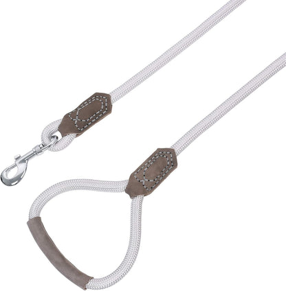 Rope Leash with Leather Handle and Zinc Alloy Strong Clasp- 60 Inch 