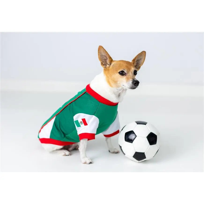 Parisian Pet 'Team Mexico' Dog & Cat T-Shirt – Red, White, Green