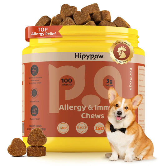 Hipypaw Allergy & Immune Bites for Seasonal Allergies, for Dogs' Gut & Immune Health