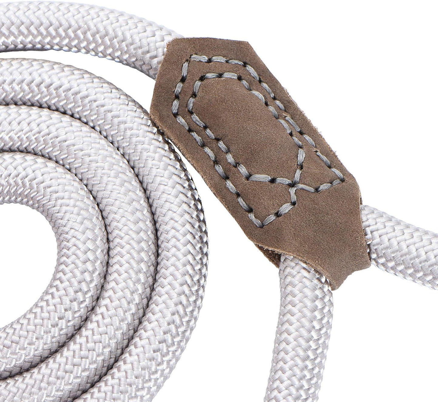 Rope Leash with Leather Handle and Zinc Alloy Strong Clasp- 60 Inch 