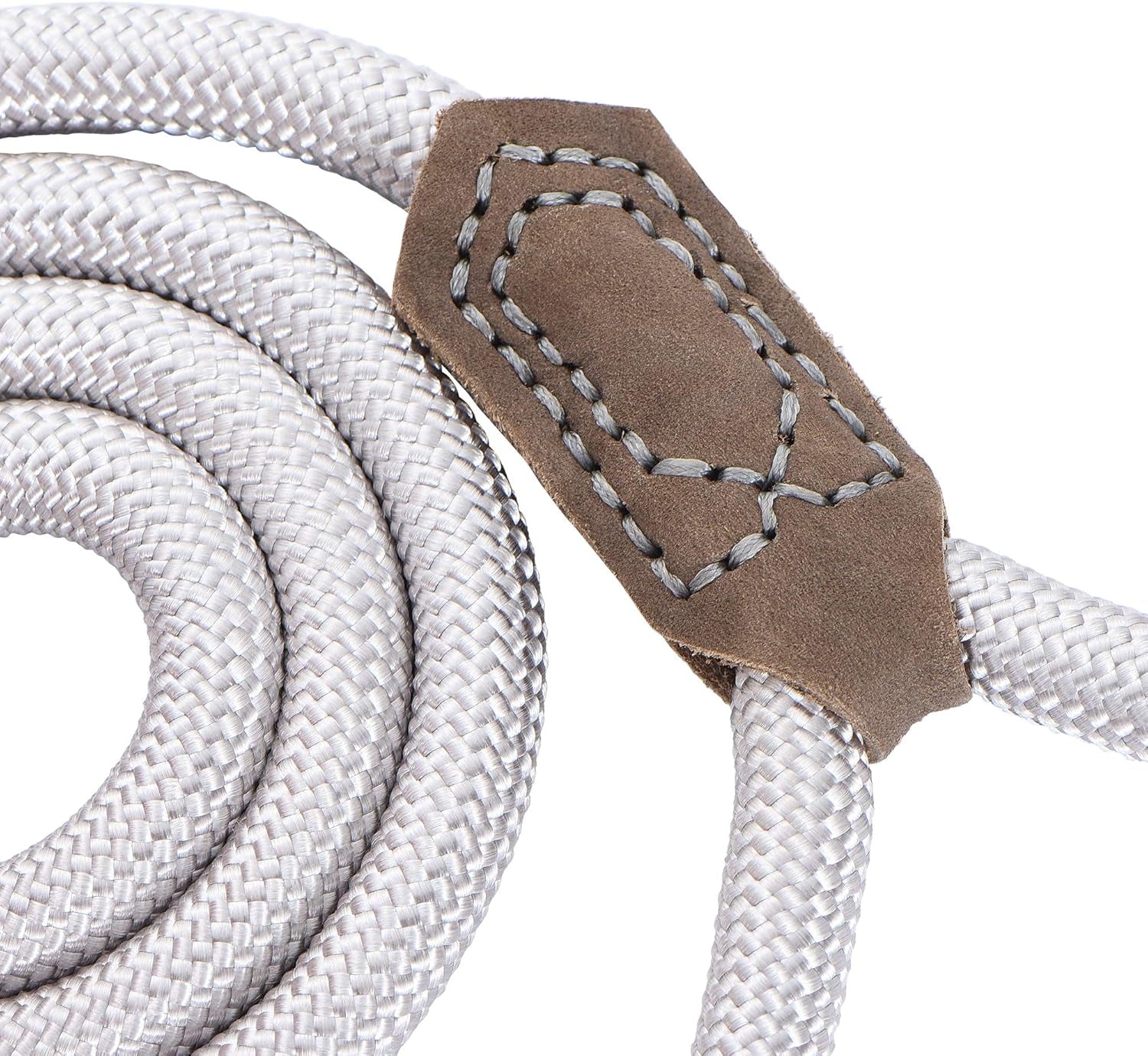 Rope Leash with Leather Handle and Zinc Alloy Strong Clasp- 60 Inch 