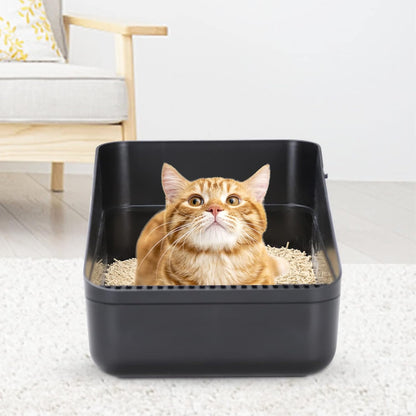 Open Litter Box, High Side Sifting (Black Small)