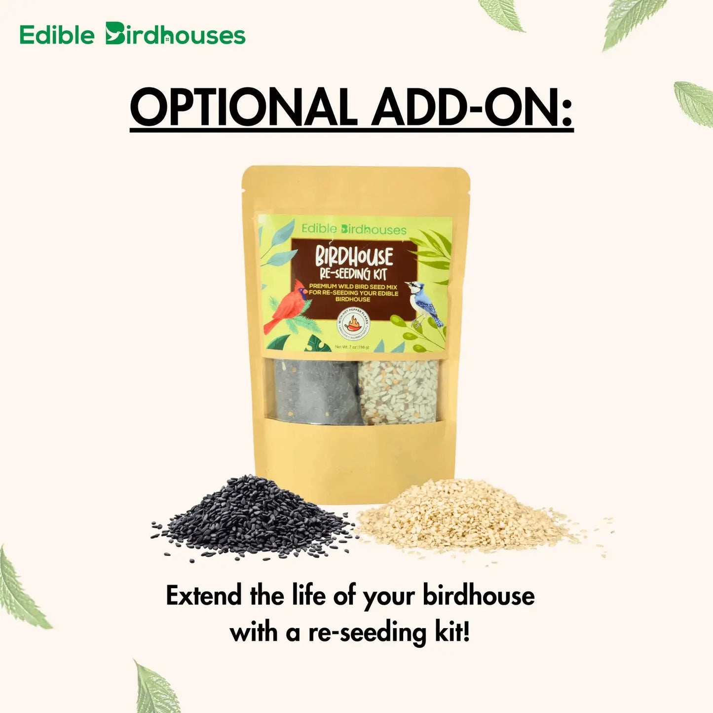 Edible Bird Feeder - Dark Roof Short Birdhouse