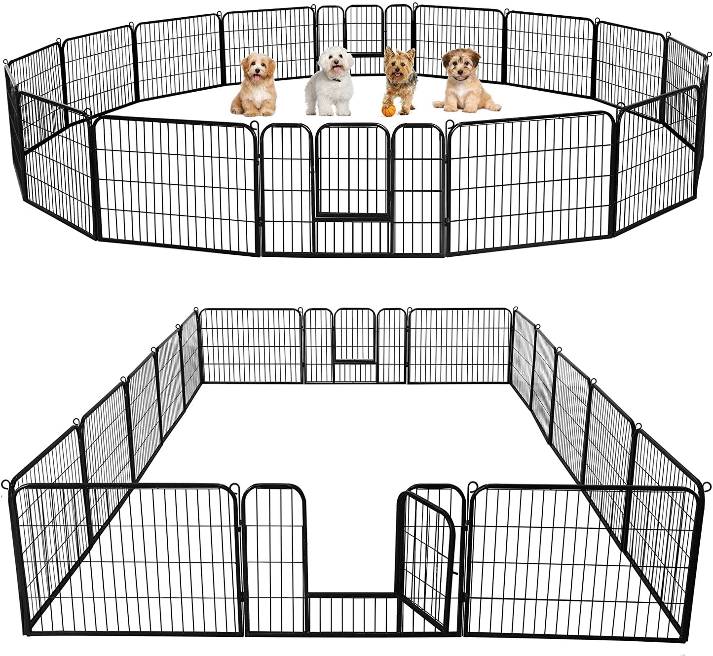 Dog Playpen Outdoor, 24 Inch 16 Panels Heavy Duty Metal Pet Fence
