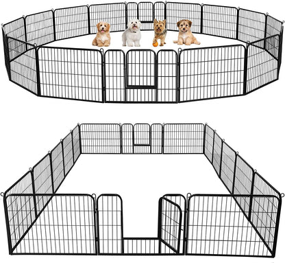 Dog Playpen Outdoor, 24 Inch 16 Panels Heavy Duty Metal Pet Fence