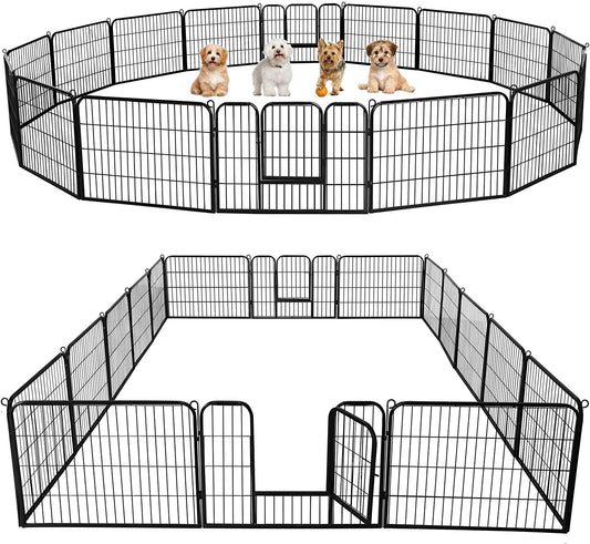 Dog Playpen Outdoor, 24 Inch 16 Panels Heavy Duty Metal Pet Fence