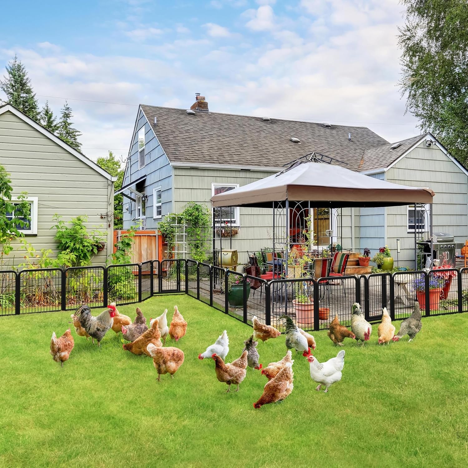 Dog Playpen Outdoor, 24 Inch 16 Panels Heavy Duty Metal Pet Fence