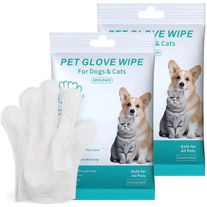 Pet Cleaning Gloves No-Rinse Wipes for Pets 6 Single -Apple Oil Magic Summervibes