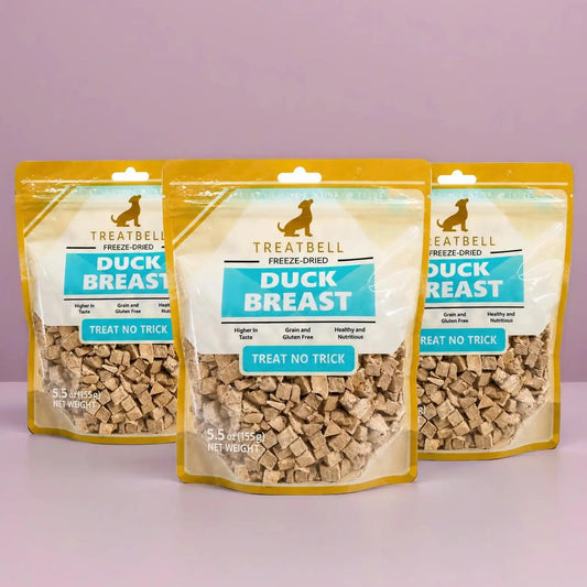 100% Freeze-Dried Duck 16.5Oz /3 Pack, Single-Ingredient High-Protein Pet Treats 