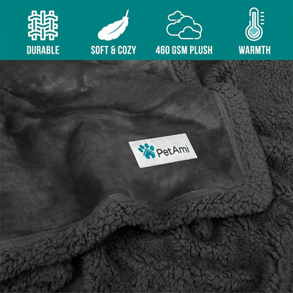 Pet Blanket, Pet Bed Blanket Cat Puppy Kitten, Fleece Throw Plush Reversible Washable, Mini 29X40 Solid Dark Gray