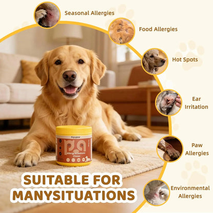 Hipypaw Allergy & Immune Bites for Seasonal Allergies, for Dogs' Gut & Immune Health