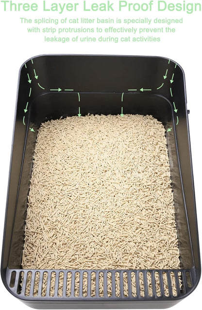 Open Litter Box, High Side Sifting (Black Small)