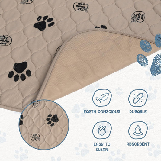Premium Reusable Dog Pee Pads - Washable Waterproof Potty Training Mats, 2 Pack (16.5x19.5 Inch) with Rounded Corners