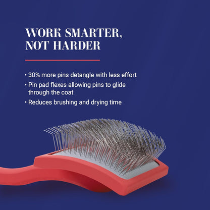 Big G Dog Slicker Brush for Dogs, Groom like a Professional, Fluff Detangle Style, Coral, Large