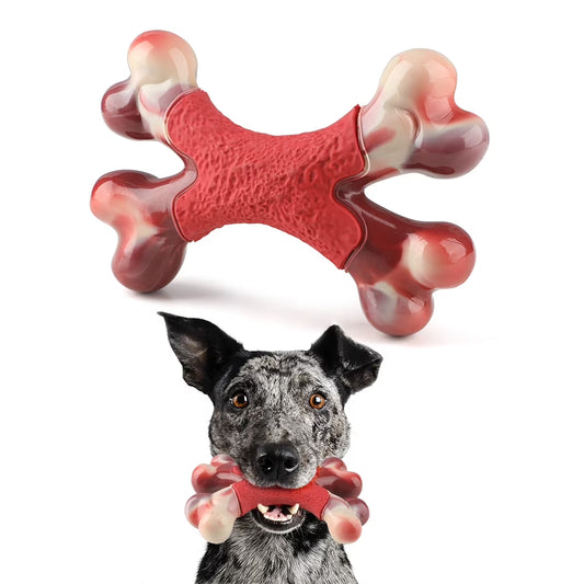 Tough Dog Bone Toy, Durable Nylon Dog Teething Chew Toys for Large/Medium Dogs