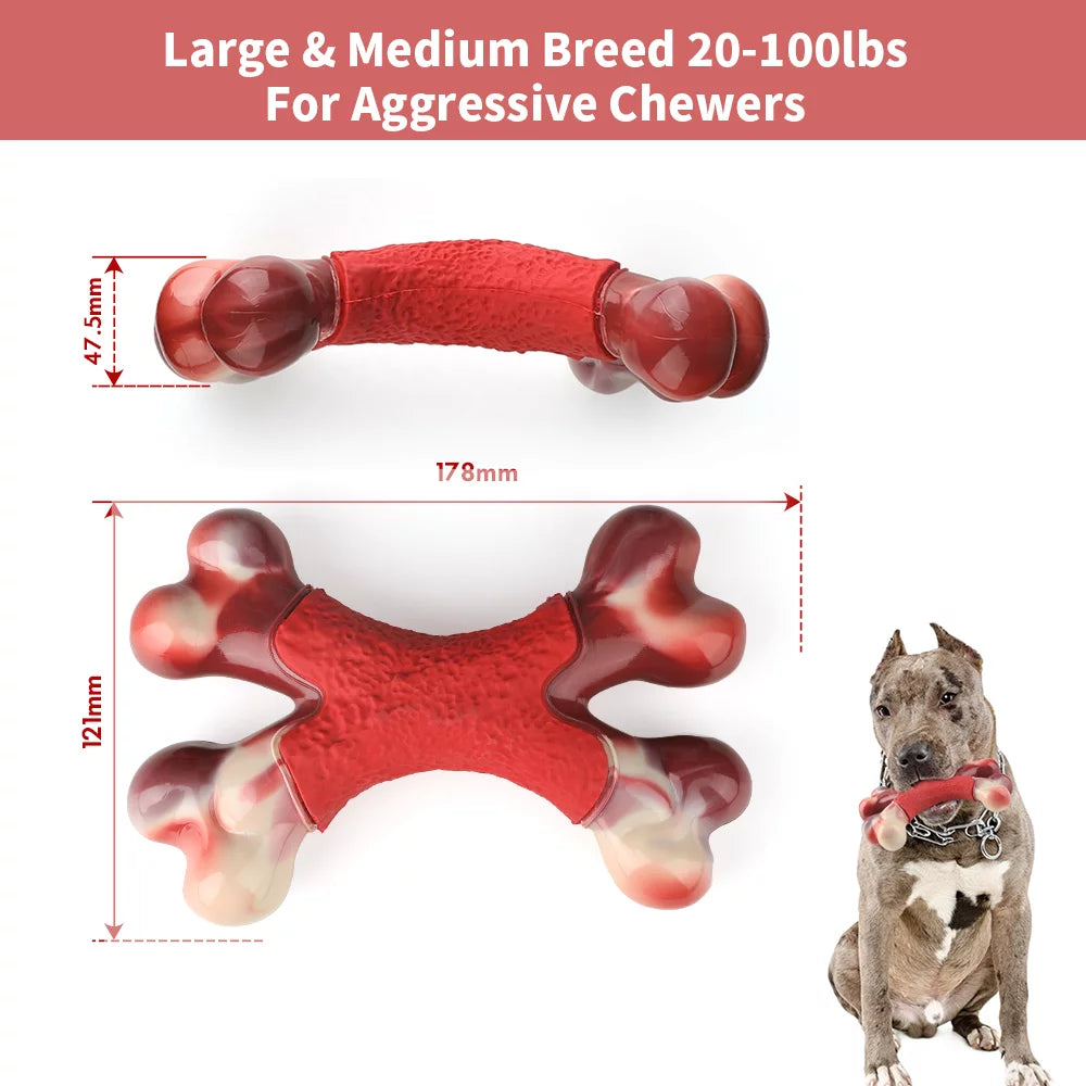 Tough Dog Bone Toy, Durable Nylon Dog Teething Chew Toys for Large/Medium Dogs