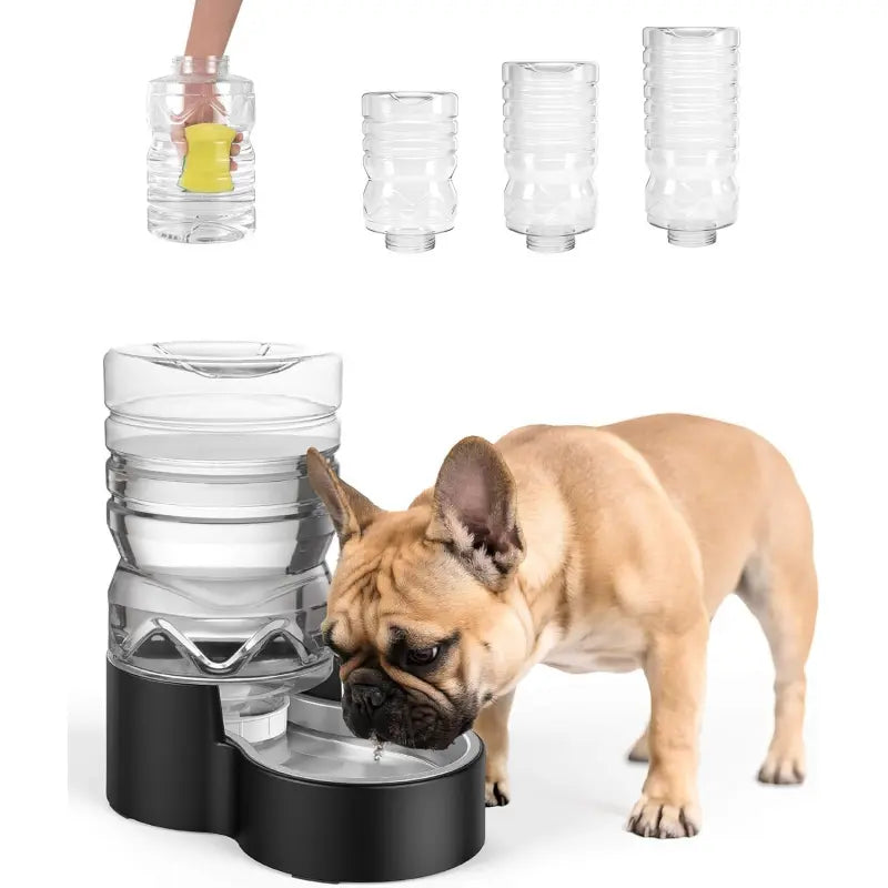 2.5 Gallon Automatic Dog Water Dispenser [Removable Stainless Steel Bowl], Gravity Refilling Large Capacity