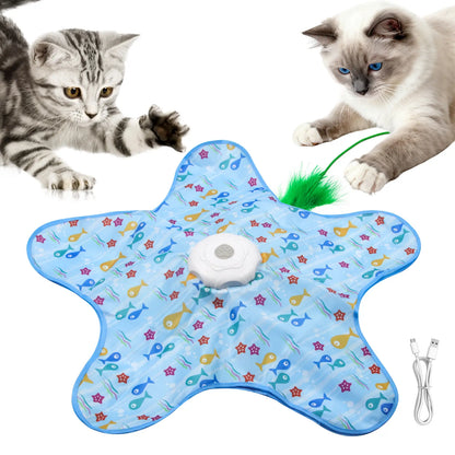 Interactive Unpredictable Moving Feather Hunting Cat Toy - Rechargeable 