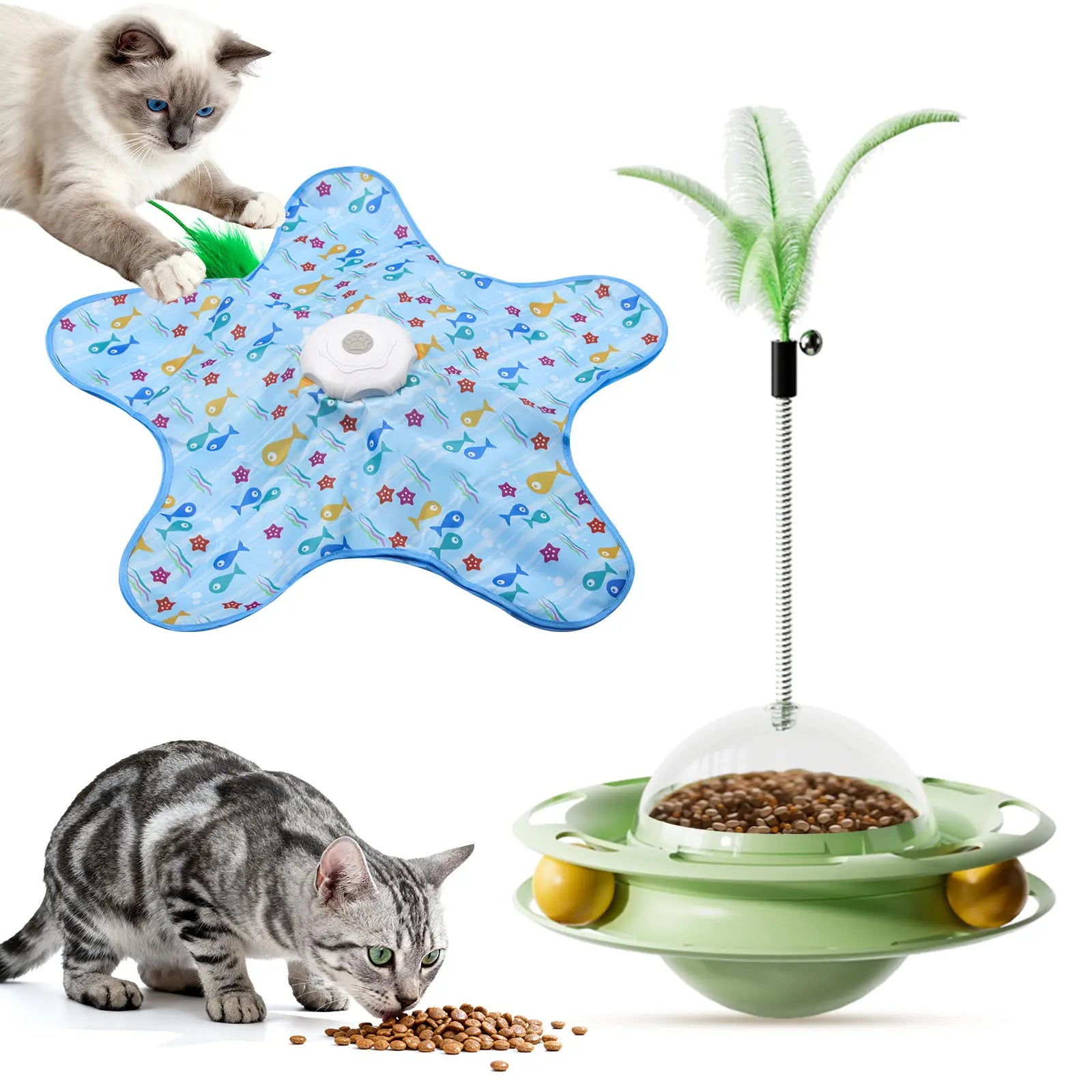 Interactive Unpredictable Moving Feather Hunting Cat Toy - Rechargeable 