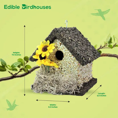 Edible Bird Feeder - Dark Roof Short Birdhouse